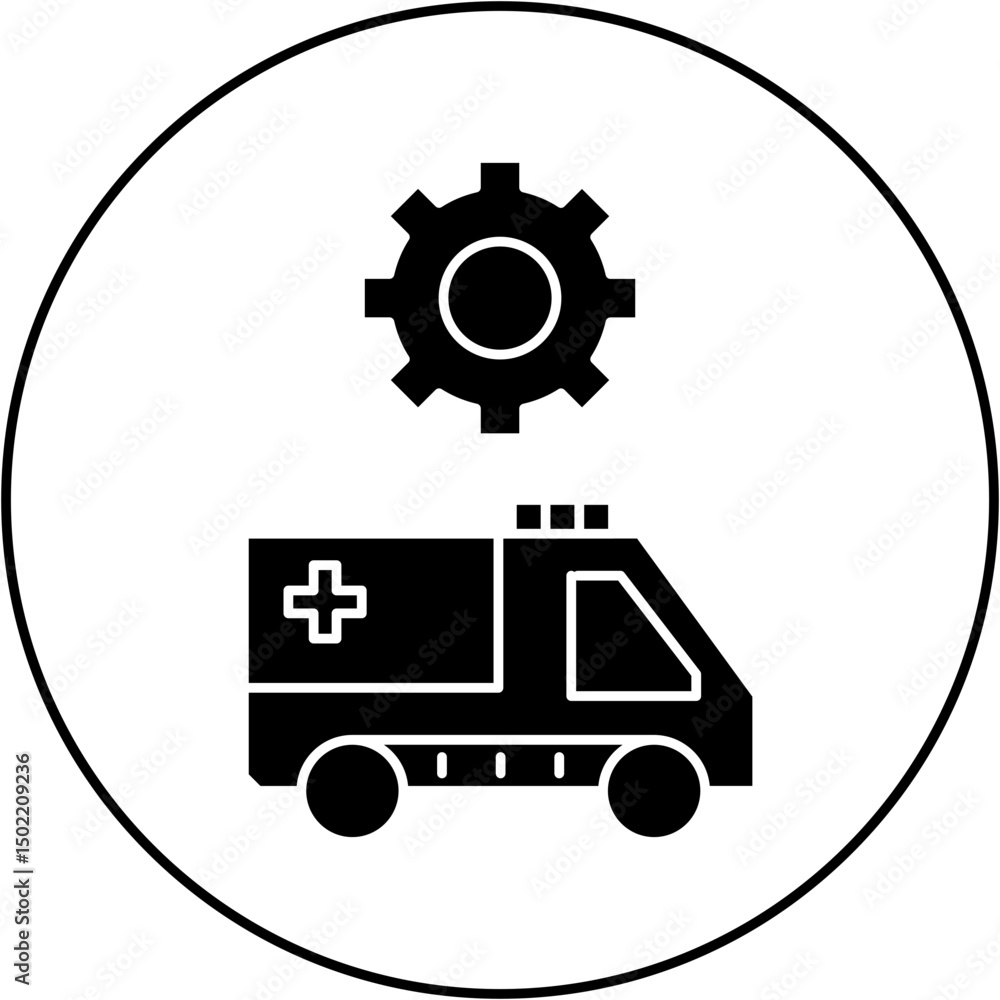 Fototapeta premium ambulance settings icon design