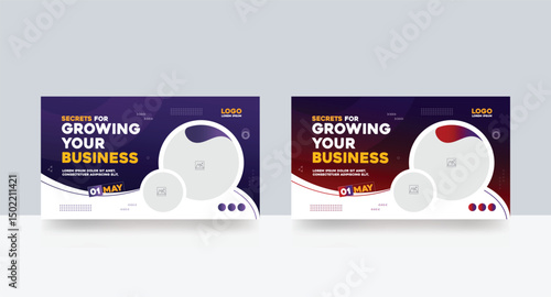 Marketing business YouTube Thumbnail design layout templates