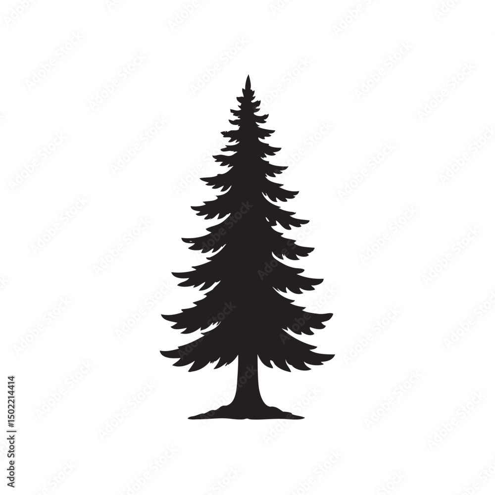 Obraz premium tall pine tree vector