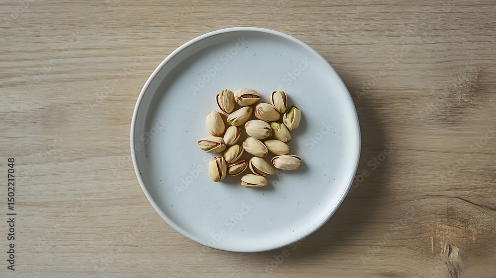 Pistachios on a White Plate Pistachios on a White Plate