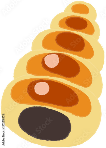 シンプルなチョココロネのイラスト
