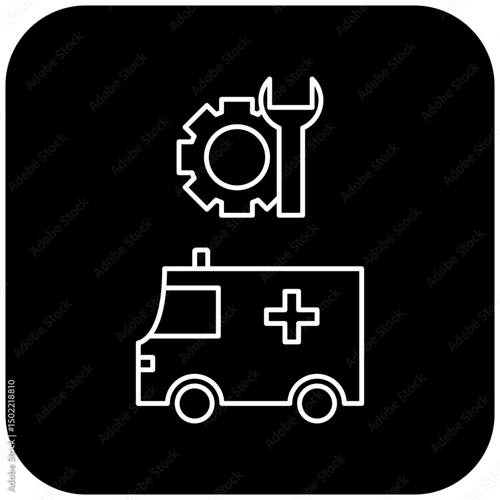 Fototapeta premium ambulance repair icon design