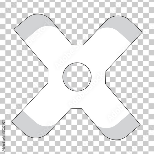 Shuriken icon, gray and white color, ninja weapon vector,