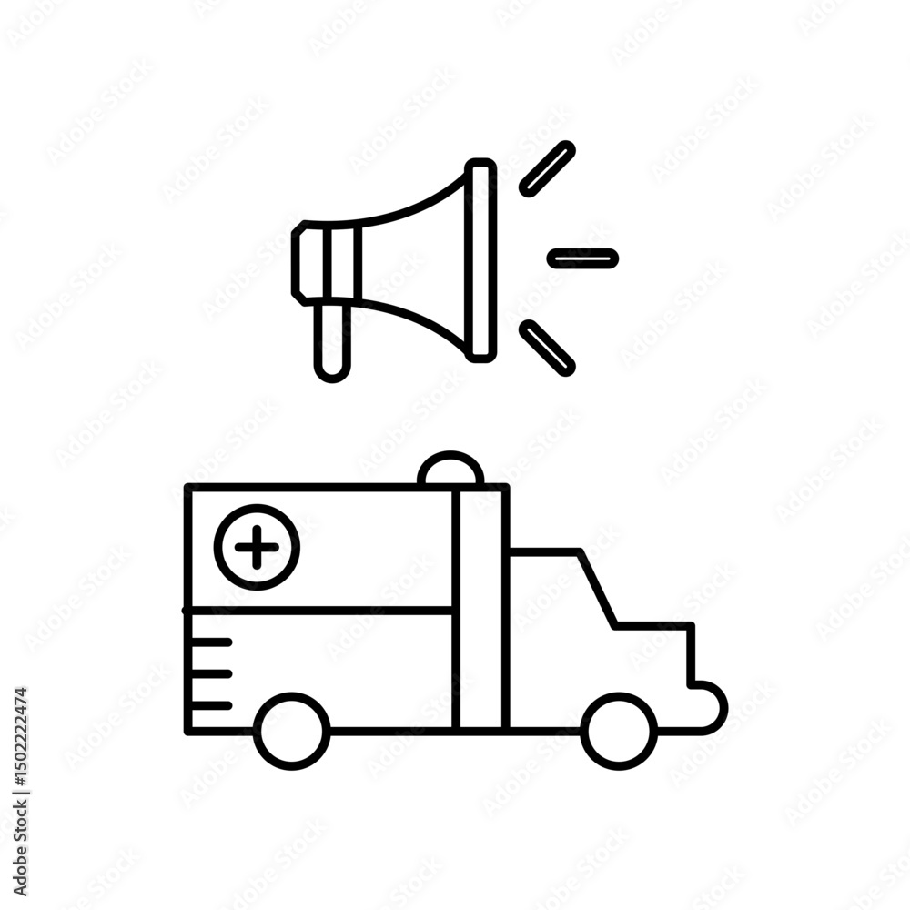 Obraz premium ambulance speaker icon design