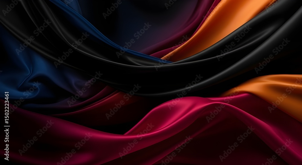 Fototapeta premium red silk background , dark blue silk background ,dark silk background