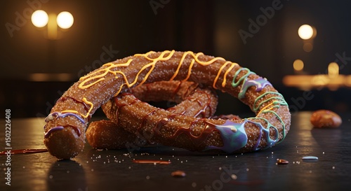 Delicious Churros with Colorful Icing A Tempting Culinary Delight