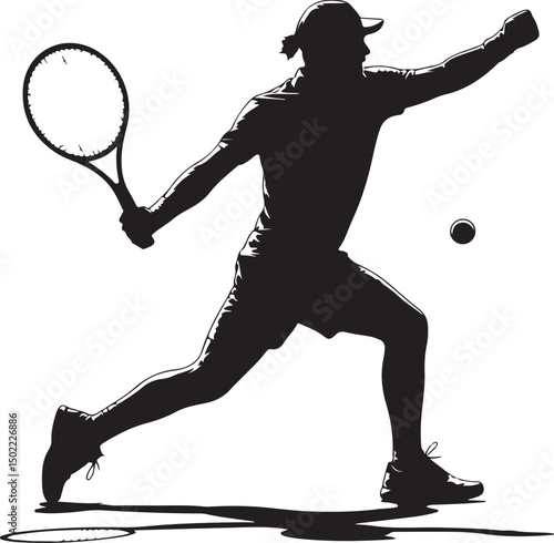 tennis player silhouette