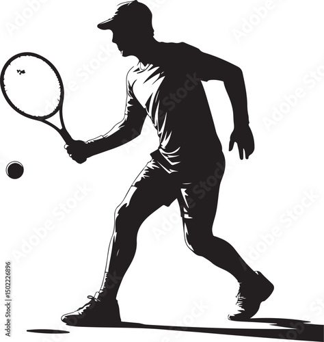 Silhouette Tennis Players Sports People Set