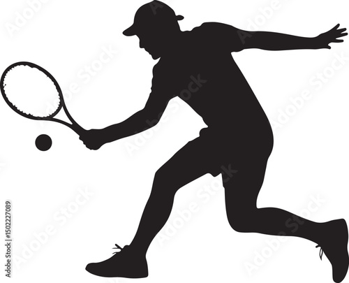Silhouette Tennis Players Sports People Set