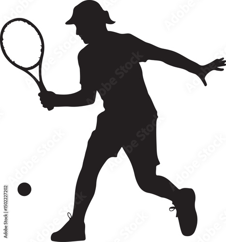 Silhouette Tennis Players Sports People Set