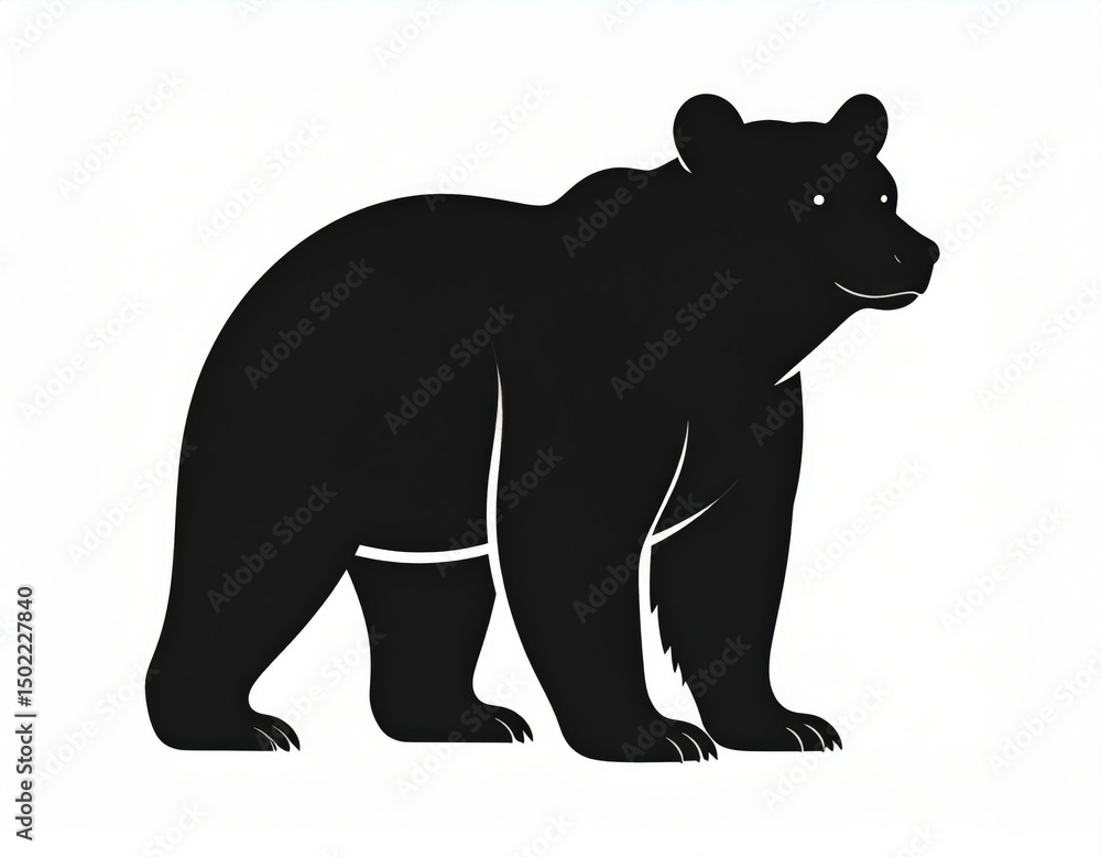 Obraz premium Black Silhouette Of A Bear