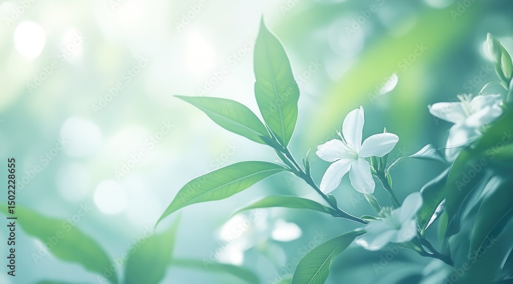 Obraz premium Soft-focus, pastel-toned image of a flowering branch