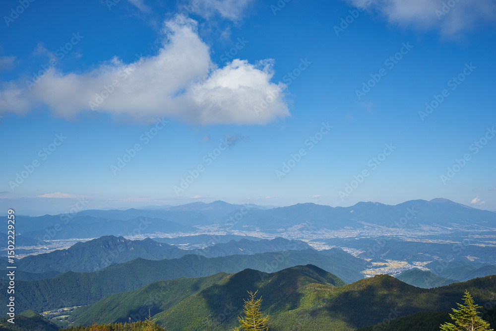 Fototapeta premium 長野県 ビーナスライン 美ヶ原高原からの景色 