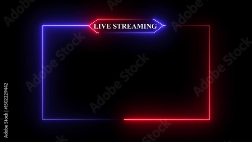 Wallpaper Mural live streaming neon text frame animation box frame neon frame live streaming game live Stream overlay animation for live streaming video. 4k animation. Torontodigital.ca