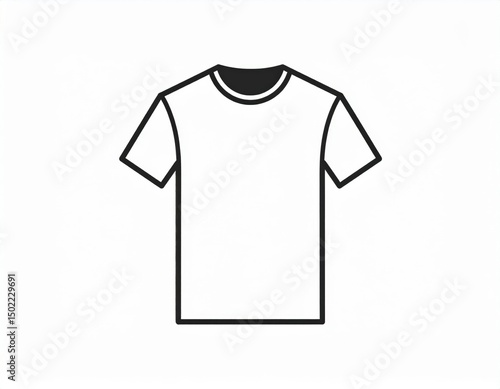 Simple Black And White T-Shirt Illustration