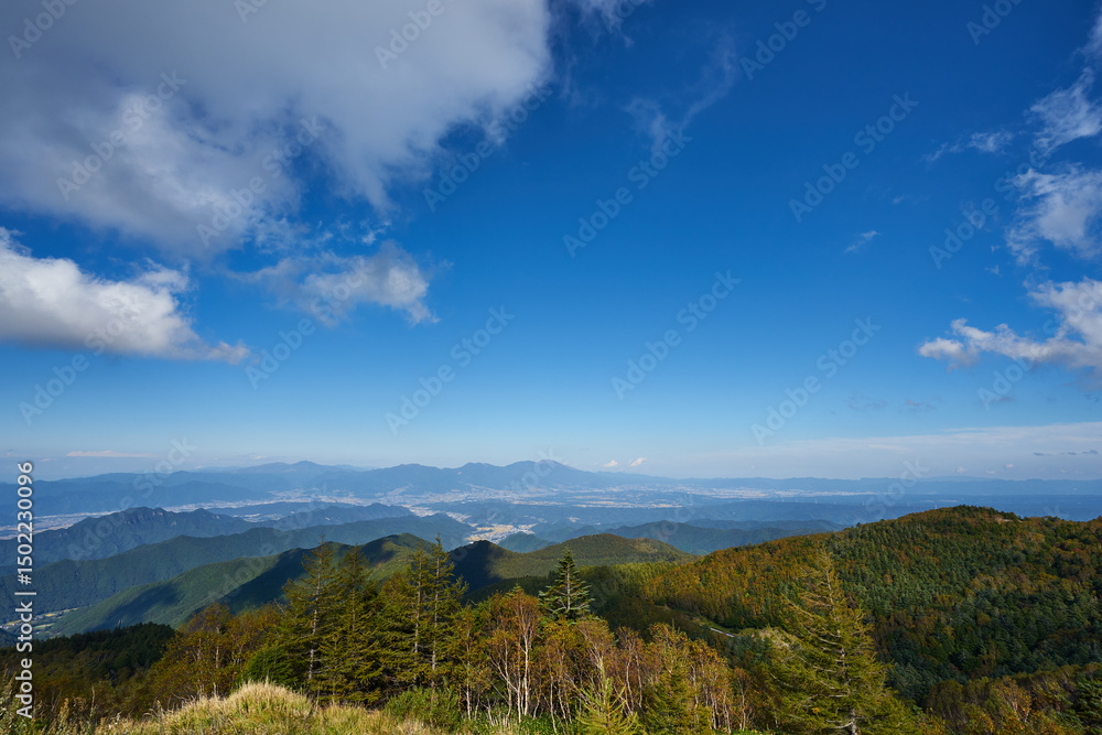 Fototapeta premium 長野県 ビーナスライン 美ヶ原高原からの景色