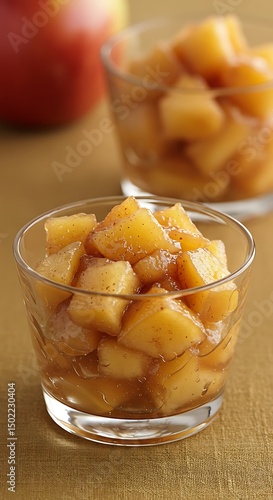 Warm spiced apple compote with ginger. Flavor-packed senior dessert, digestion-friendly, soft texture.