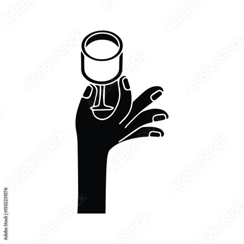 Wine Glass Icon. Hand Holding Wine Glass Illustration.