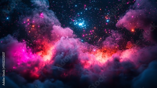 Violet Smoke and Software Gas Collide In a Swirl of Fantasy Machine Light As the Stars Reprogram In Surreal Bloom