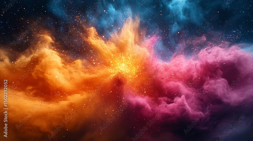 Virtual Coded Supernova Made of Colour Powder and Marble Text In a Swirling Abstract Pattern Where Fantasy Stars Collide Virtual Coded Supernova Made of Colour Powder and Marble Text In a Swirling Abstract Pattern Where Fantasy Stars Collide