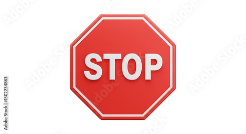 stop sign isolated on white