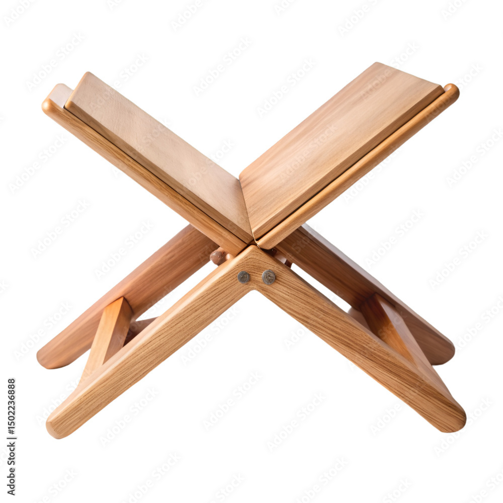 Natural light oak Quran stand with simple folding joints Natural light oak Quran stand with simple folding joints
