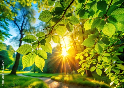 Lush Summer Greenery Background: Vibrant Green Leaves Wallpaper, Nature Photography