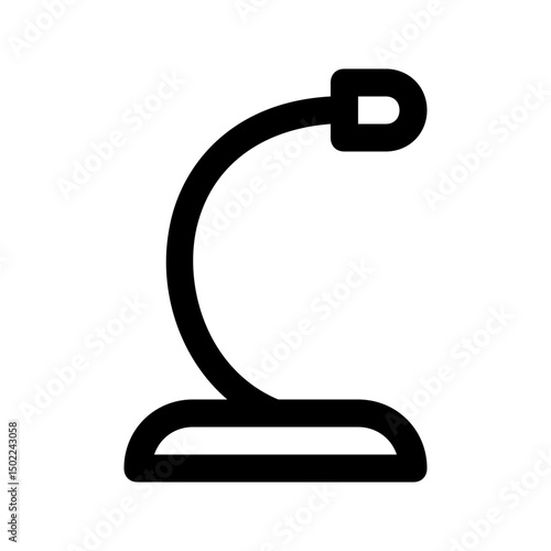 Gooseneck mic outline icon for speeches, ideal for conference or podium design.