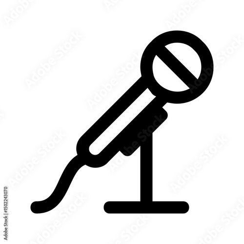 Shotgun mic outline icon for video audio, ideal for film or broadcast design.