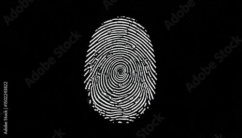 Fingerprint black isolated on transparent background