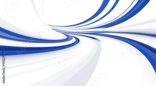 Fototapeta Naklejka Na Ścianę i Meble -  Abstract swirl of white and blue lines