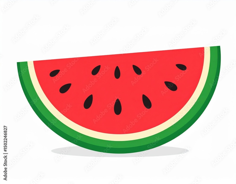 Cartoon Watermelon Slice Illustration Cartoon Watermelon Slice Illustration
