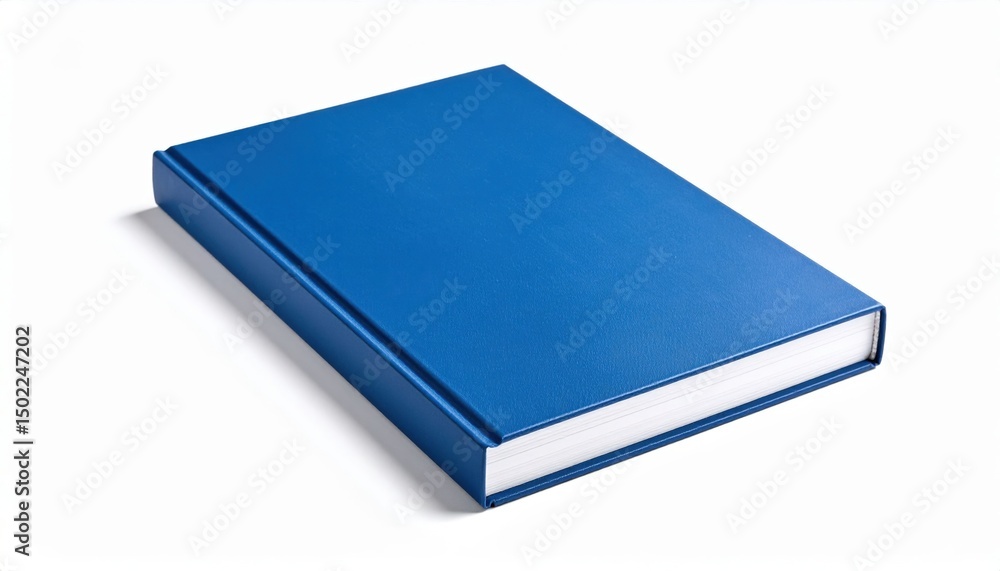 Blue Hardcover Book On White Background Blue Hardcover Book On White Background
