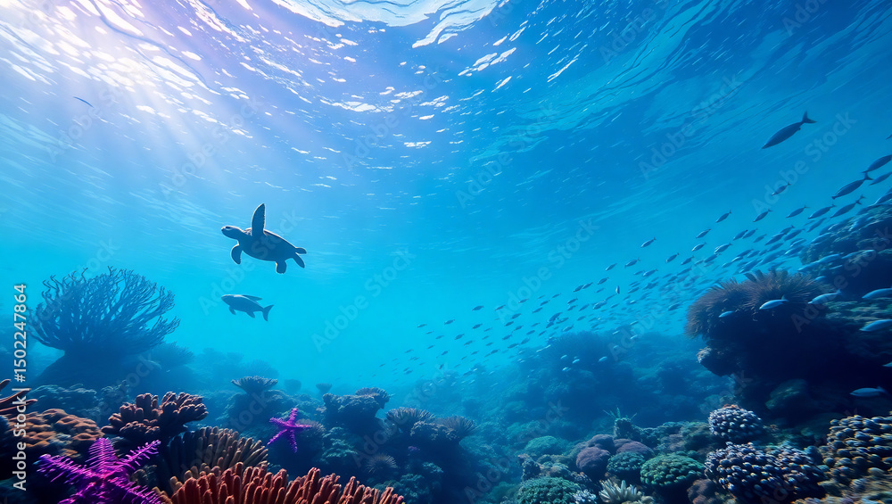 Fototapeta premium Celestial Coral Reef - World Environment Day Ocean Art 