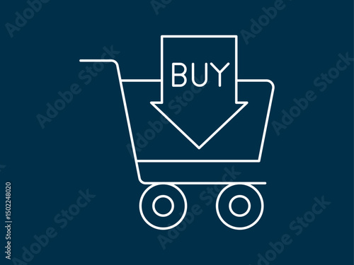 Buy icon. Black Friday icon and symbol. White outline Icon. Simple outline icon.