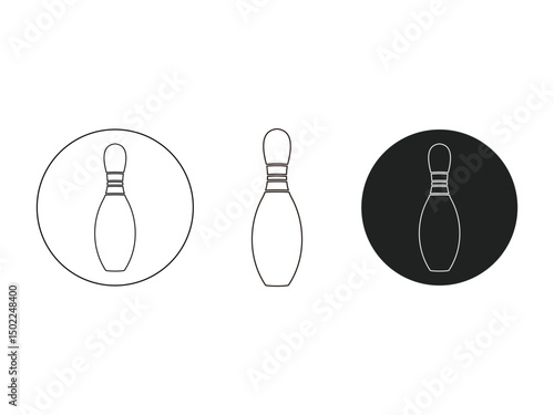 Bowling skittles design, vector, isolated on transparent background