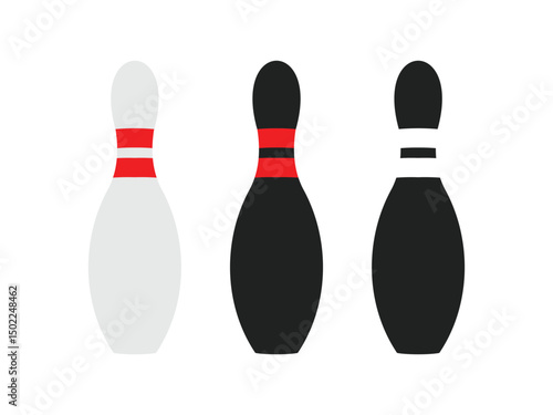 set of Bowling skittles design, vector, isolated on transparent background