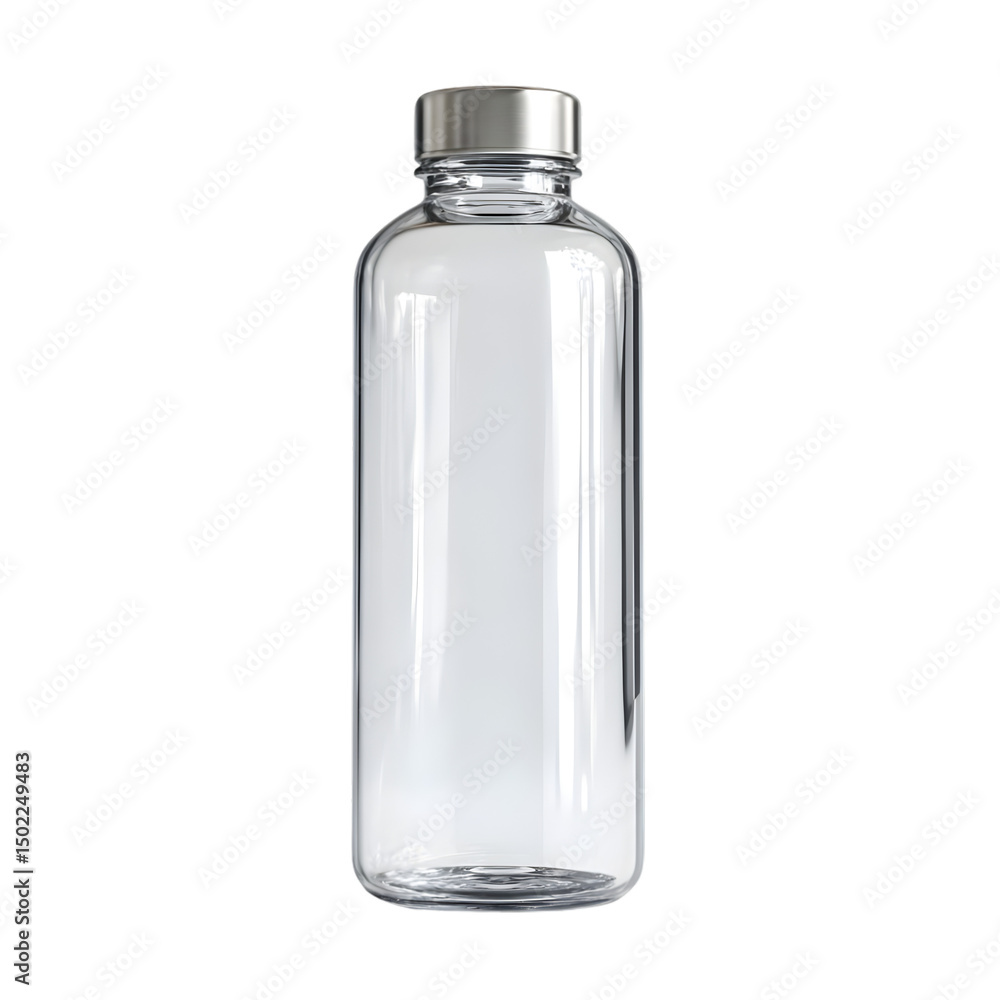 Glass bottle with metal cap studio shot Glass bottle with metal cap studio shot