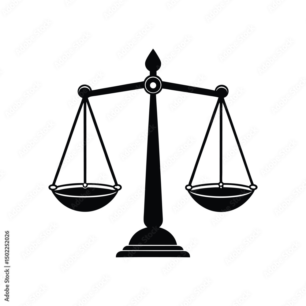 traditional balance scale with suspended pans vector illustration isolated on white background. traditional balance scale with suspended pans vector illustration isolated on white background.