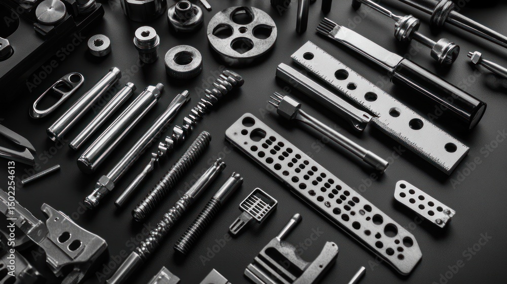 Fototapeta premium Precision Engineering: A Collection of Metal Components