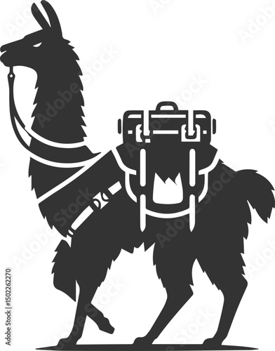 Vector llama alpaca animal art drawing silhouette