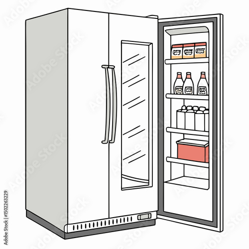 Fridge   white backround new vector art design 