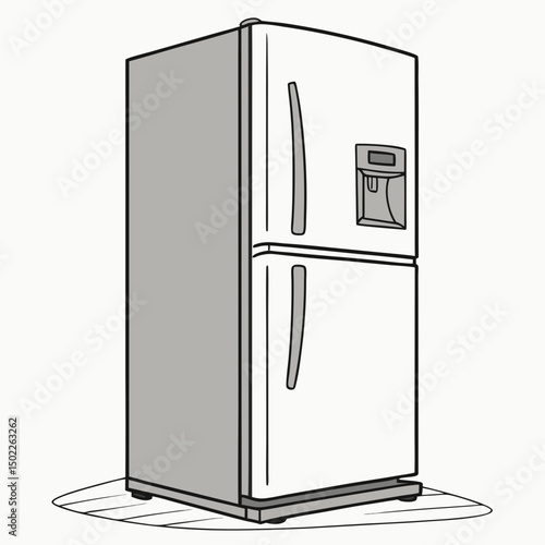Fridge   white backround new vector art design 