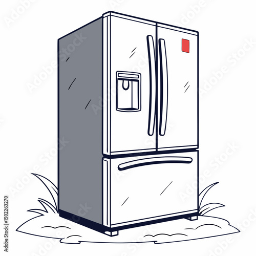 Fridge   white backround new vector art design 