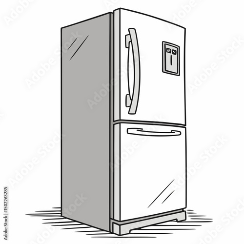 Fridge   white backround new vector art design 