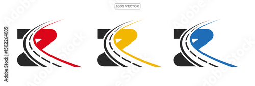 Z letter road way logo creative design template in transparant background