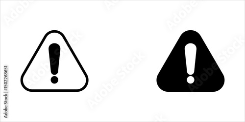  Universal Warning Triangle icon set. Sign for General Hazards and Dangers. Alert for Safety Precautions.