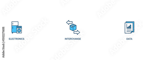 EDI banner web icon vector illustration concept for electronic data interchange of business documents standard format with a cloud server, exchange, database, file, chart, automation, and process