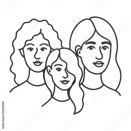 Minimalist Abstract Trio Female Portraits