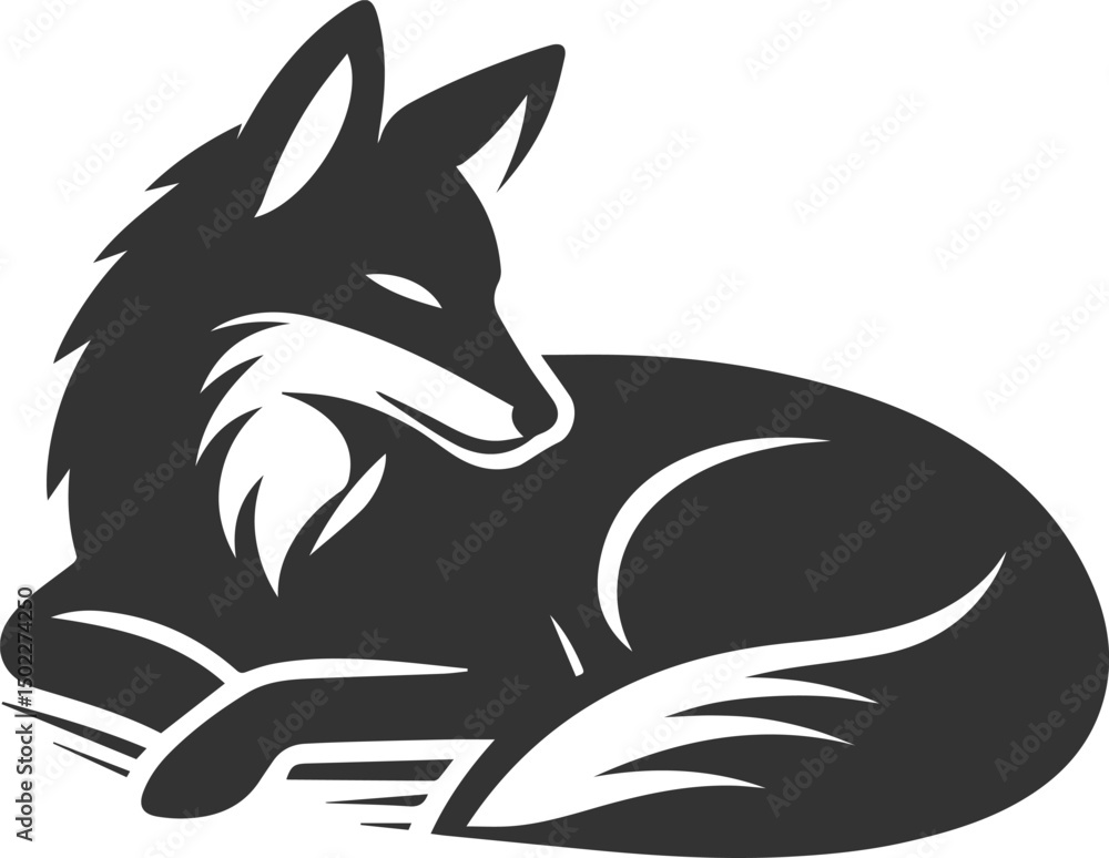 Obraz premium Artwork animal drawing silhouette of a jackal vector